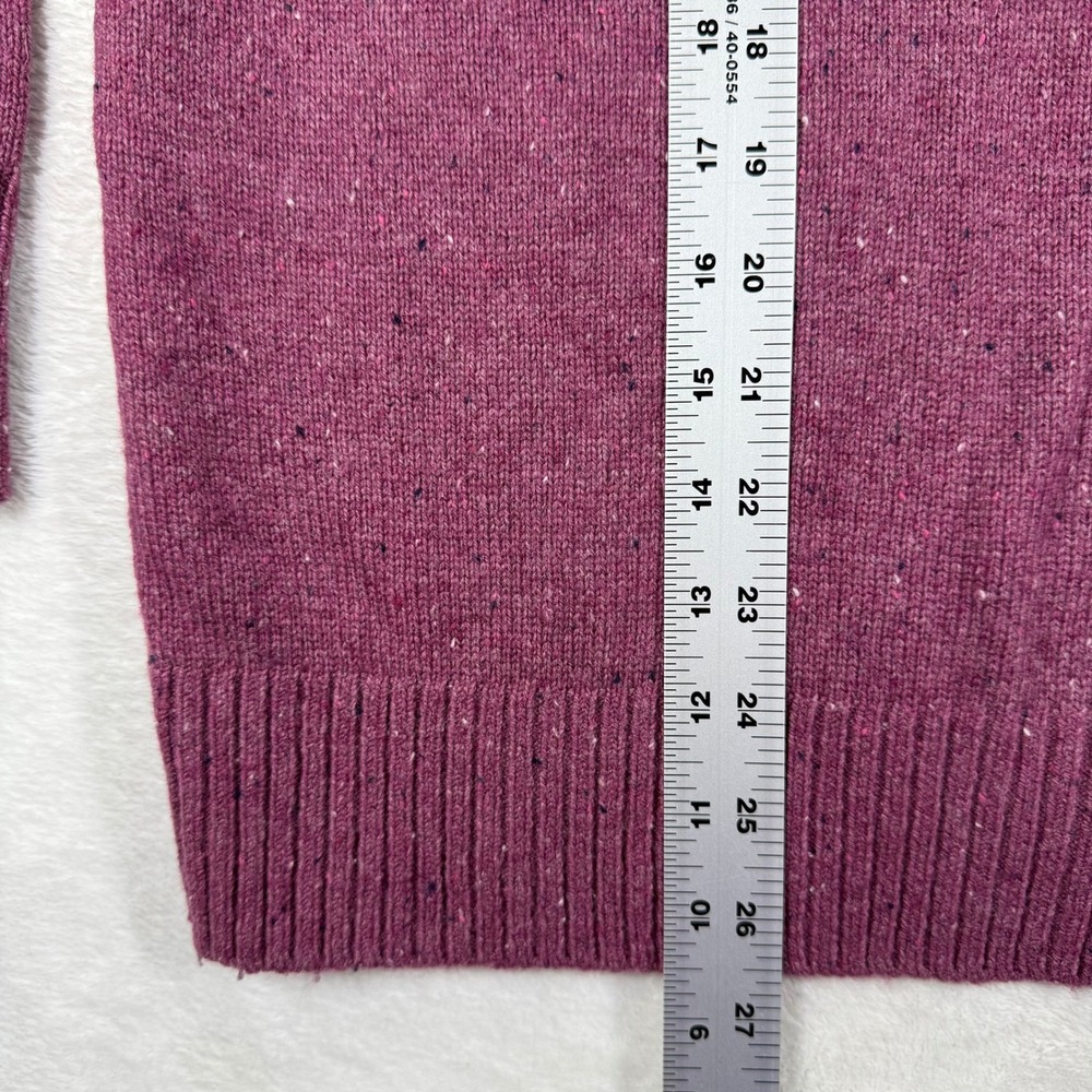 HM Mens Crewneck Sweater Burgundy Donegal Speckled Wool Blend Medium 0696435 8 - Picture 4 of 7